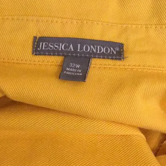 100% cotton utility jacket in brilliant yellow in size 32 w by JESSICA LONDON - Picture 10 of 12